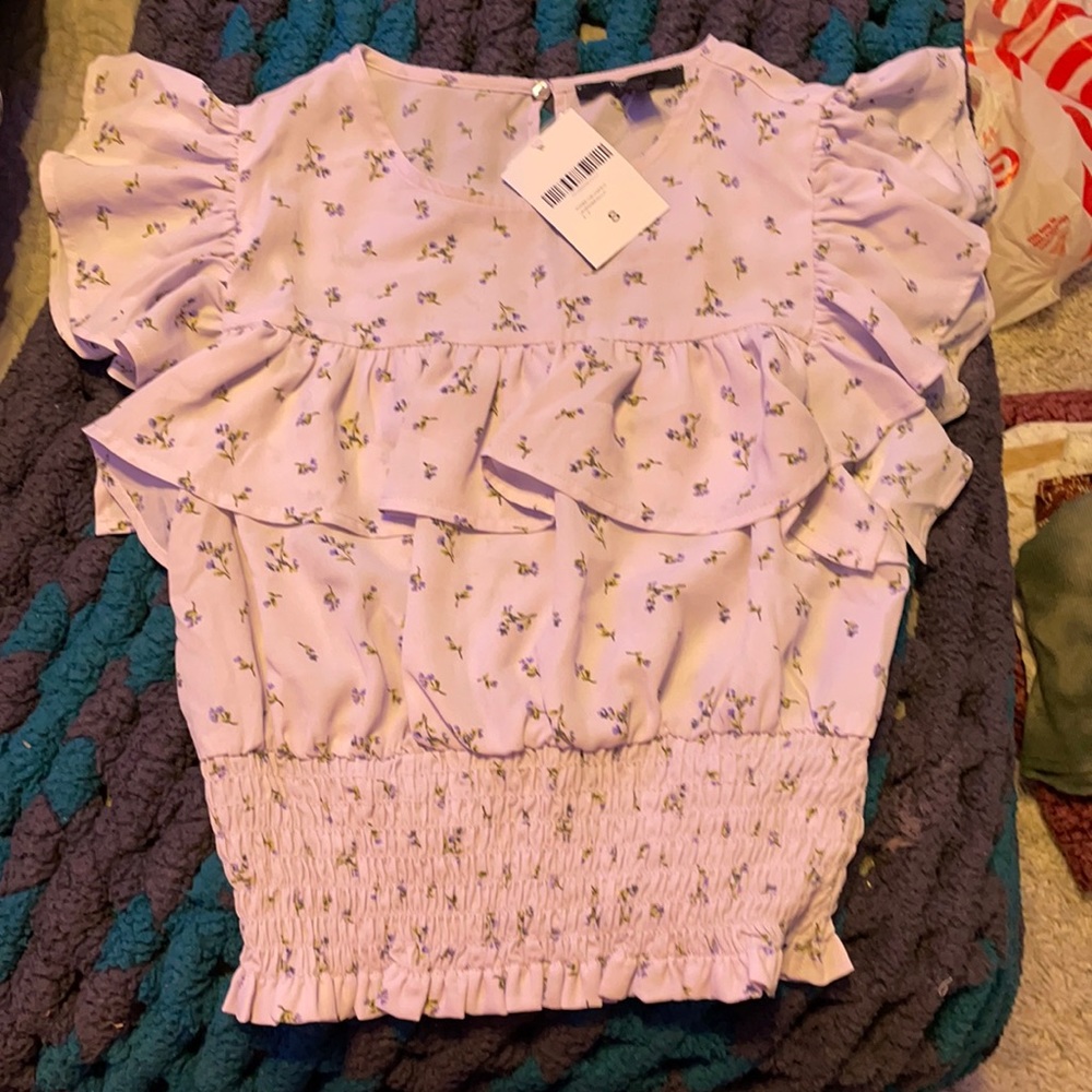 Floral purple Forever 21 blouse size s